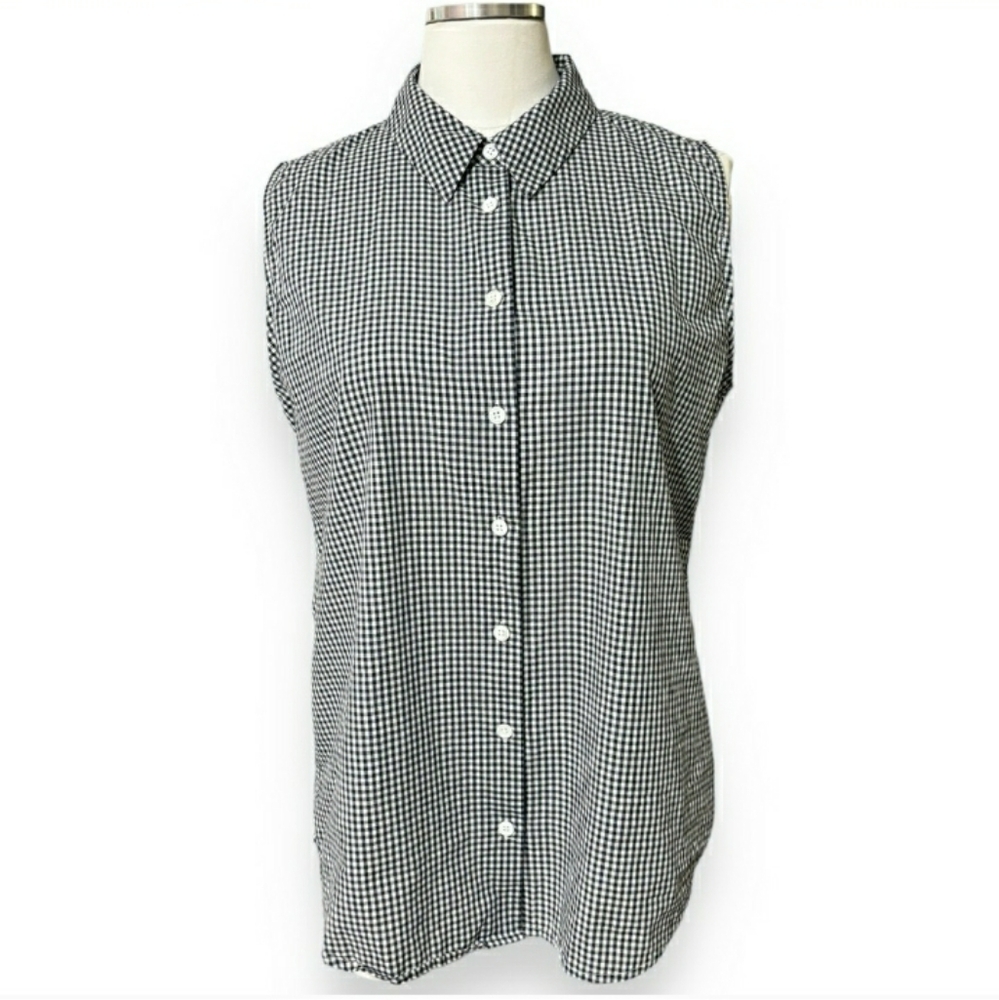 EQUIPMENT Colleen Cotton Gingham Sleeveless Top